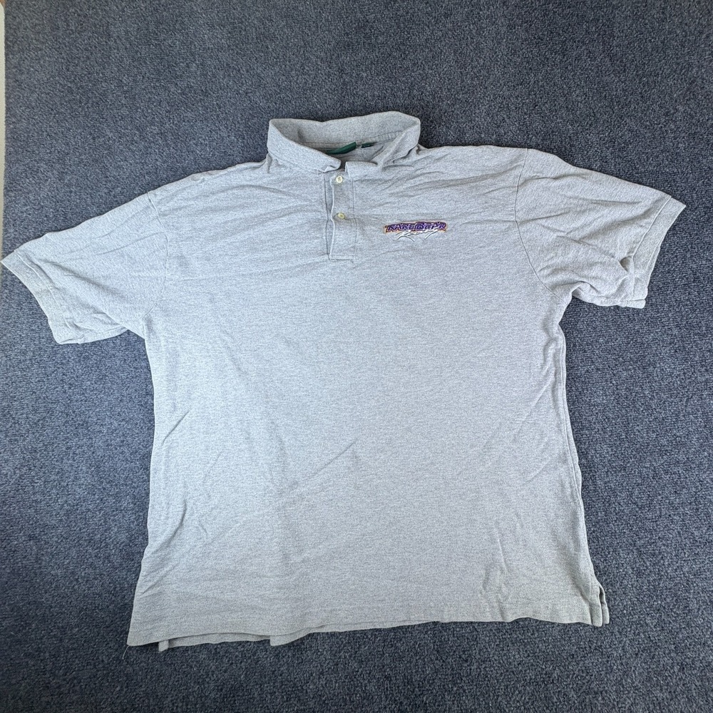 Outer Banks Polo Shirt Mens 2XL Gray Cotton Rare Bear Racing Performance Golf